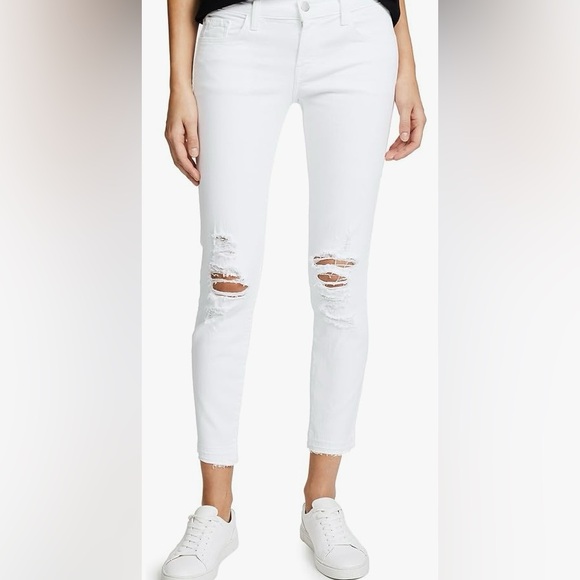 J Brand - Women’s 9326 Cropped Skinny Distressed Jeans (white-size 28) - Picture 8 of 8